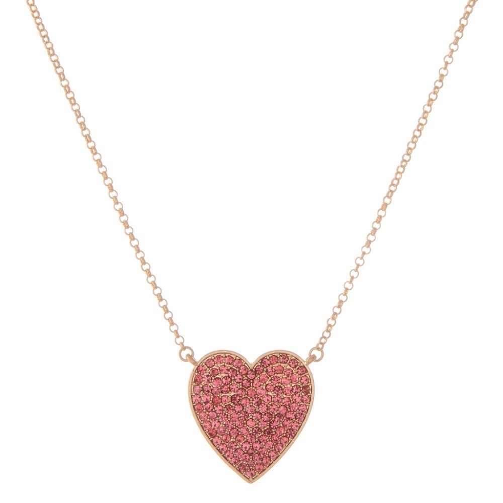 Rhinestone Heart Pendant Necklace